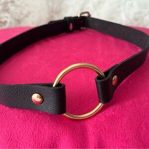 Black Faux Leather thigh harness body harness